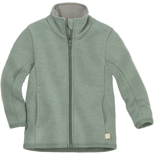 Disana ZIPPER-JACKE Kinder-Jacke Wollwalk Reißverschluss | 100% Bio-Merinowolle | Frühjahr Sommer Herbst | Kinnschutz | Baby Kleinkind Kind Unisex | Made in Germany | GOTS IVN Best | Jade Gr. 122-128 von Disana