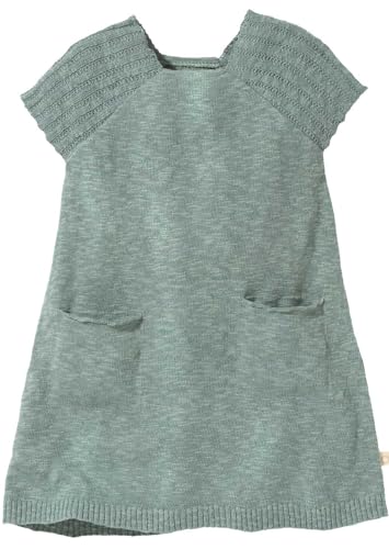 LEINEN-Strickkleid Mädchen-Sommer-Kleid | Bio-Baumwolle kühlendes Bio-Leinen | Frühjahr Sommer | Knielang | Baby Kleinkind Kind | Made in Germany | GOTS IVN Zertifiziert | Jade Gr. 98-104 von Disana