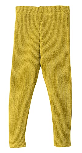 Strick-Leggings Baby & Kinder - 100% Bio-Merino – atmungsaktiv, warm & weich - Unisex Gr. 62 – 140 - nachhaltig & fair dehnbar - Made in Germany | Curry Gr. 134-140 von Disana