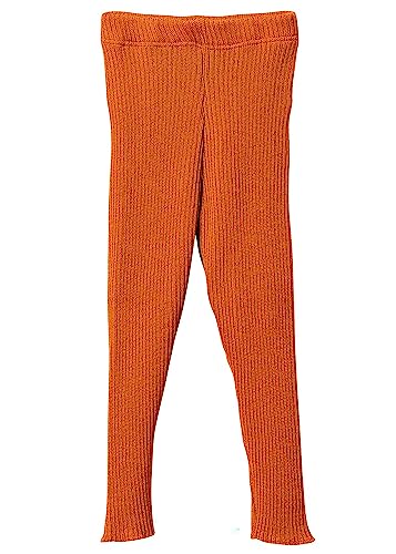 Strick-Leggings Baby & Kinder - 100% Bio-Merino – atmungsaktiv, warm & weich - Unisex Gr. 62 – 140 - nachhaltig & fair dehnbar - Made in Germany | Orange Gr. 134-140 von Disana