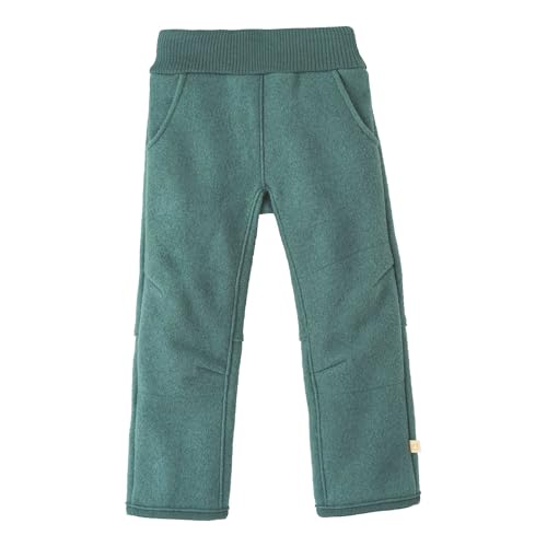 WALK-HOSE Kinder - 100% Bio-Merino, Wollwalk – atmungsaktiv & extra warm - unisex Gr. 86 – 140 - nachhaltig & fair – super robust, mit elastischem Bund - made in Germany | Eukalyptus Gr. 110-116 von Disana