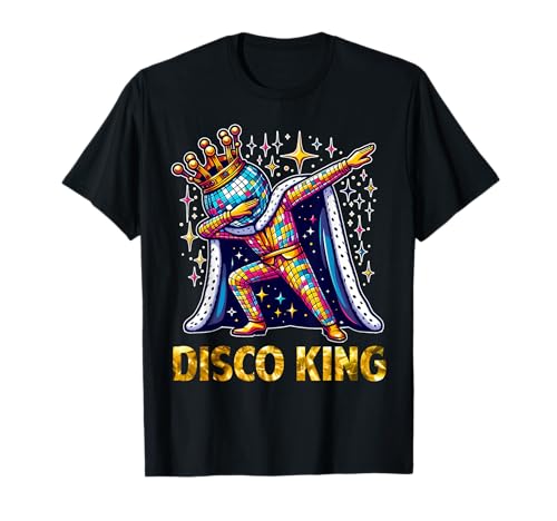 Disco King Costume 70s 80s Dance Parties Disco Man Dabbing T-Shirt von Disco Party Gifts For Kids & Adults