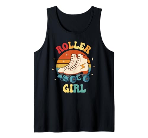 Retro Roller Girl Kostüm 70er 80er Jahre Disco Skating Liebhaber Skater Tank Top von Disco Skating Roller Girl