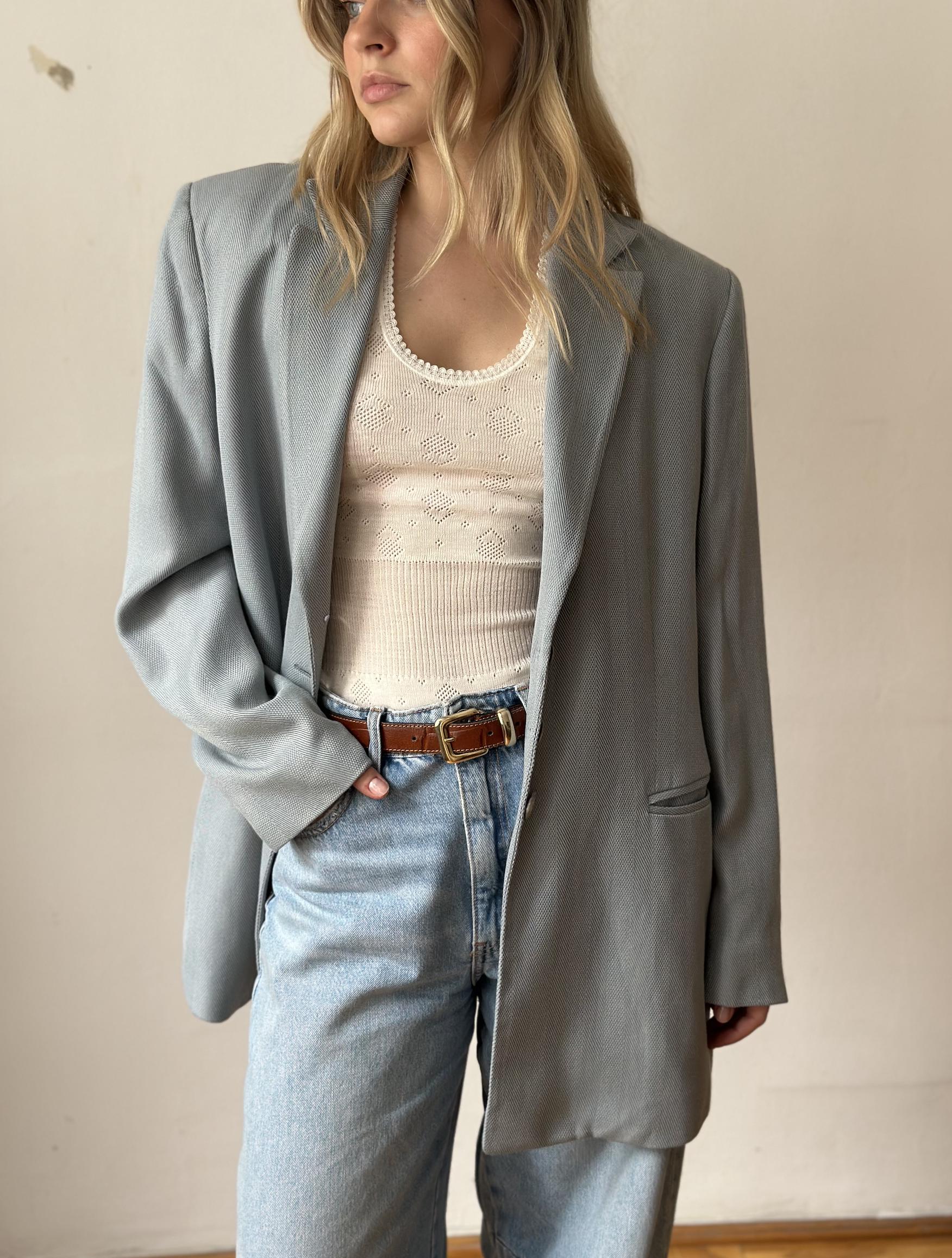 Vintage Hellblauer Betty Barclay Blazer Aus Wollgemisch von DiscothequeClothing