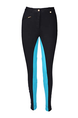 Discount Pet Accessories REITEN Damen WEICH DEHNBAR REITHOSEN/Reithose JODS SCHWARZ MIT PFAU by Angebot Tier ZUBEHÖR - Schwarz/Pfau, 34 von Avon Equine