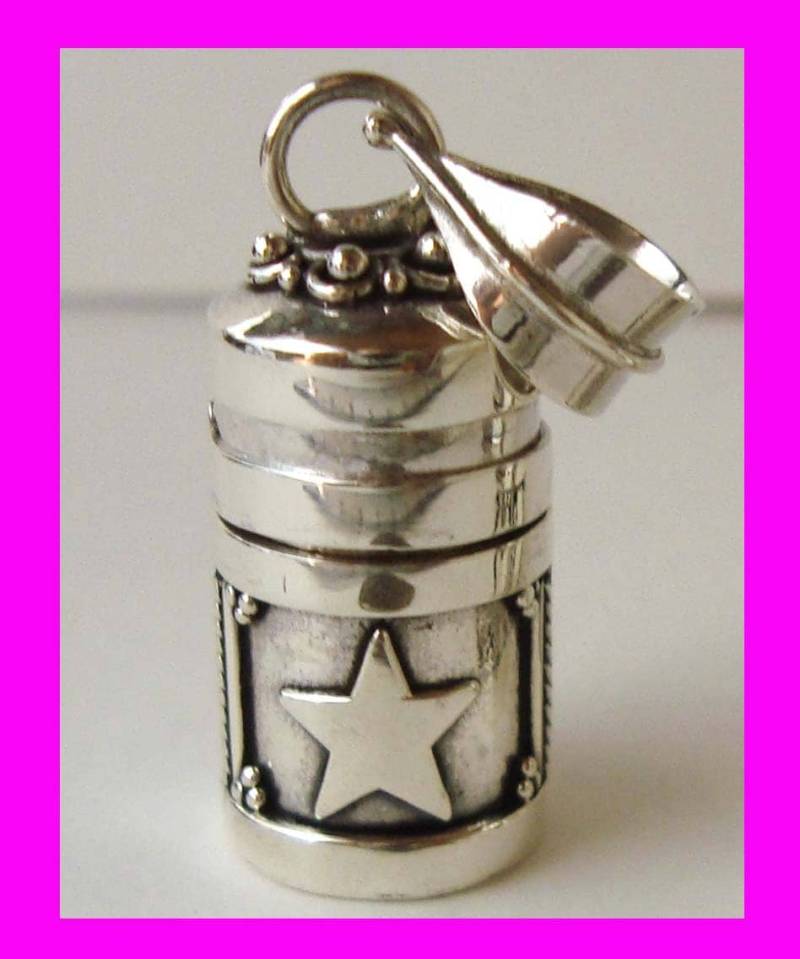 Mond Und Stern, Herz Sterling Silber Prayer Box Tube Wunsch Anhänger Mit Oder Ohne 1, 5 Mm Rolo Kette Pr3 Pr1 von DiscountBeadStore