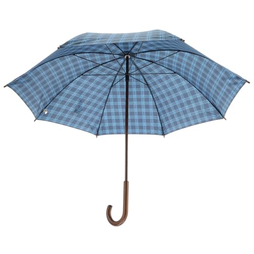 Windfester Regenschirm mit Holz J Griff Haken - Großer Stockschirm 105 cm - Rautenschirm für Herren und Damen, blu, 105cm Windfester Regenschirm mit Holz J Griff Haken - Großer Stockschirm 105 cm - Rautenschirm für Herren und Damen, blu, 105cm von Discountershop