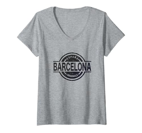 Damen Barcelona España - Offizielles Barcelona Katalonien Spanien T-Shirt mit V-Ausschnitt Damen Barcelona España - Offizielles Barcelona Katalonien Spanien T-Shirt mit V-Ausschnitt von Discover España