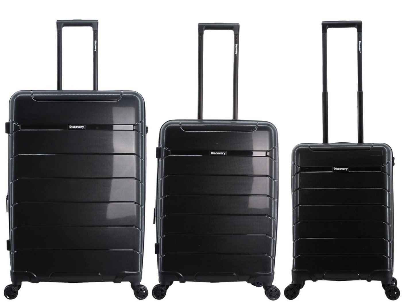 Discovery Kofferset Skyward PP Spinner Gr. S/M/L, 4 Rollen, (3 tlg), mit TSA-Zahlenschloss von Discovery
