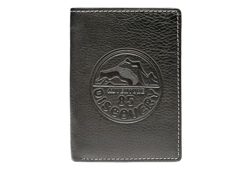 Discovery Vertikale Geldbörse, Kollektion Montana, Schwarz, 10,5 x 9 x 2 cm, Schwarz von Discovery