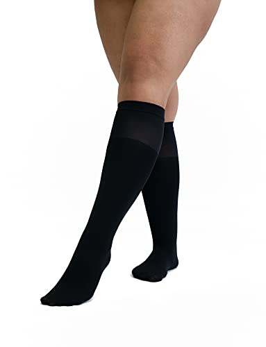 Disée Damen Knee-High Feinkniestrumpf flexibel semi blickdicht 60 DEN mit Komfortbund, Ultrasoft, Farben:schwarz, SockSizes:o/s von Disée