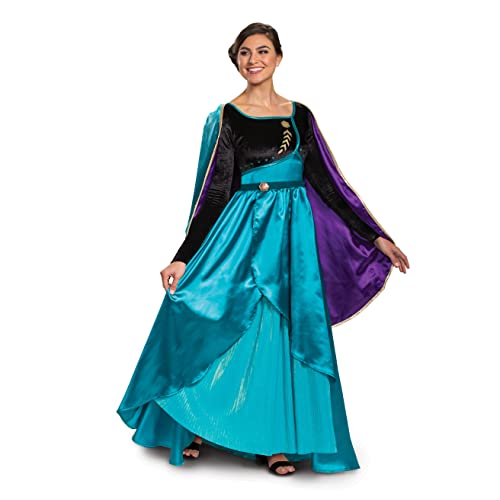 Disguise Damen Anna Kostüm, offizielles Disney Frozen 2 Anna Kostüm Kleid, Blaugrün und Schwarz, Small (4-6) US von Disguise