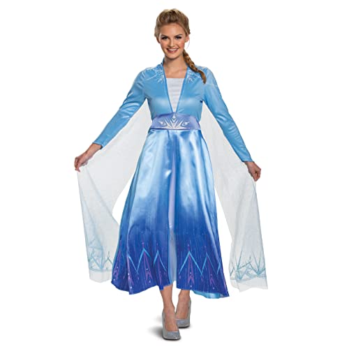 Disguise Damen Disney Elsa Frozen 2 Deluxe Erwachsene Kostüm, Blau, XL von Disguise