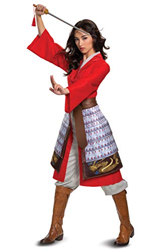 Disguise Damen Disney Mulan Hero Dress Deluxe Erwachsenenkostüm, Rot/Ausflug, einfarbig (Getaway Solids), Medium (8-10) von Disguise