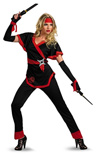 Disguise Damen Ninja Dragon Kostüm, Schwarz/Rot, XL von Disguise
