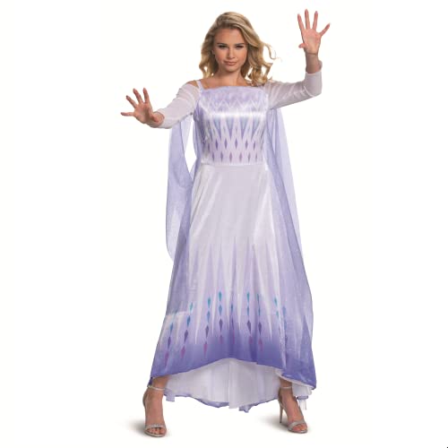 Disguise Frozen Snow Queen Elsa Deluxe Kostüm für Damen, weiß/blau, Medium (8-10) US von Disguise