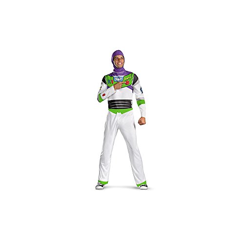 Disguise Herren Disney Pixar Toy Story Buzz Lightyear Kostüm für Erwachsene Erwachsenenkostüm, Weiß/Grün/Rot/Lila, X-Large (42-46) US von Disguise