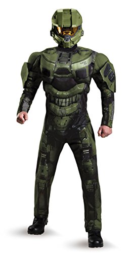 Disguise Herren Halo Deluxe Muscle Master Chief Kostüm Erwachsene, Grün, XXL von Disguise