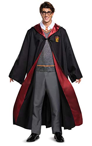 Disguise Herren Harry Potter Deluxe Kostüme in Erwachsenengröße, schwarz/rot, X-Large (42-46) US von Disguise