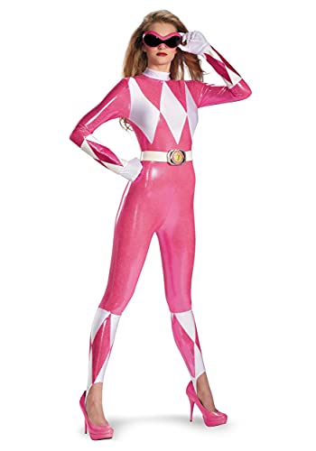 Disguise Sabans Mighty Morphin Power Rangers Pink Ranger Sassy Body, rosa/weiß, Medium/8-10 US von Disguise