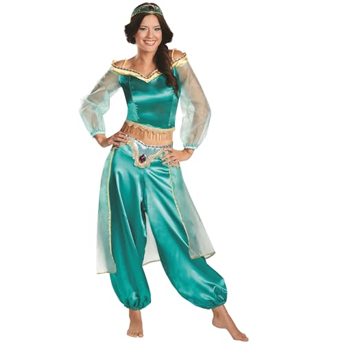 Disney Damen Disguise Women's Aladdin Jasmine Sassy Prestige Costume Kostüme, grün, Large (12-14) US von Disguise