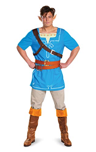 Link Kostüm für Herren Offizielles Zelda Kostüm Tunika und Ohren Outfit von Breath of the Wild, Mehrfarbig, (42/46) US Large von Disguise