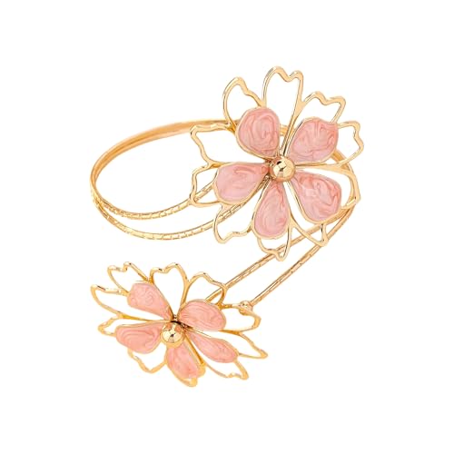 Dishowme Blume Oberarmmanschette Vintage Arm Armband Band Armreif Hohlflorales Armband Körperkette Schmuck für Damen Frauen (Rosa) von Dishowme