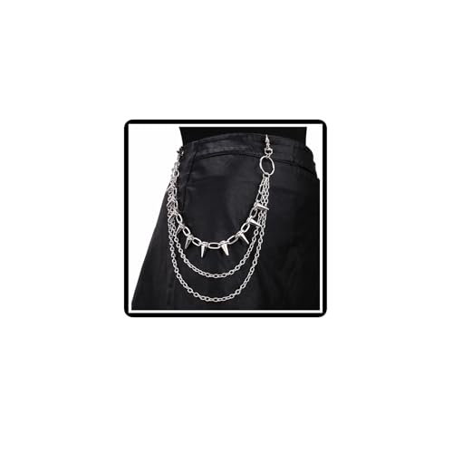 Gothic Kreuz Hose Kette Blatt Hose Kette Punk Schwert Jeans Geldbörse Kette Hip Hop Stern Geldbörse Taille Gliederketten Tasche Gürtel Körperschmuck für Frauen Männer (Niet A) von Dishowme