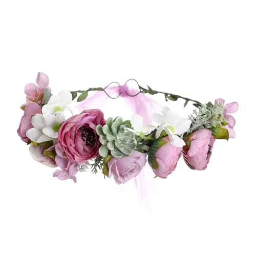 Blumenkrone für Damen, Brautschmuck, Blumenkranz, Hochzeit, Haarschmuck, Brautjungfer, Tiara, Einheitsgröße, Stoffblume. Band von Disimlarl