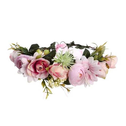 Blumenkrone für Damen, Brautschmuck, Blumenkranz, Hochzeit, Haarschmuck, Brautjungfer, Tiara, Einheitsgröße, Stoffblume. Band von Disimlarl