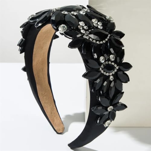Damen-Haarband mit Strasssteinen, Haarschmuck, Schwarz von Disimlarl