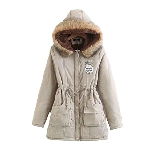 Damen Mäntel Winterjacken, khaki, 36 von Disimlarl