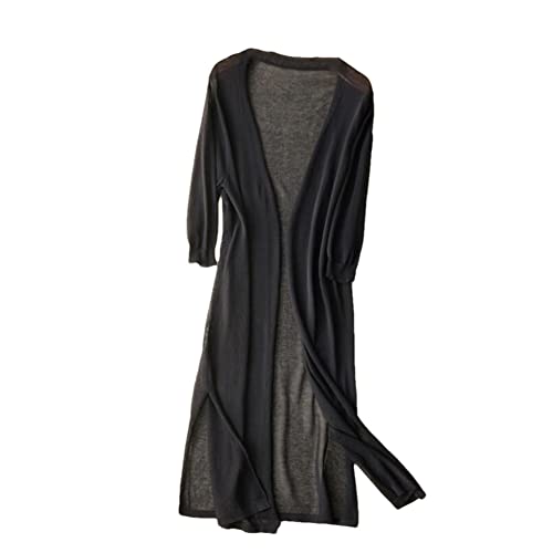 Damen-Maxi-Cardigan, Lässig, Lang, Fließend, Vorne Offen, Bodenlang, Drapiert, Leichter Pullover, Schal von Disimlarl