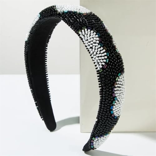 Damen Strass Stirnband Handgemachte Haarbänder Hochzeit Kopfbedeckung für Haarschmuck Schwarz von Disimlarl