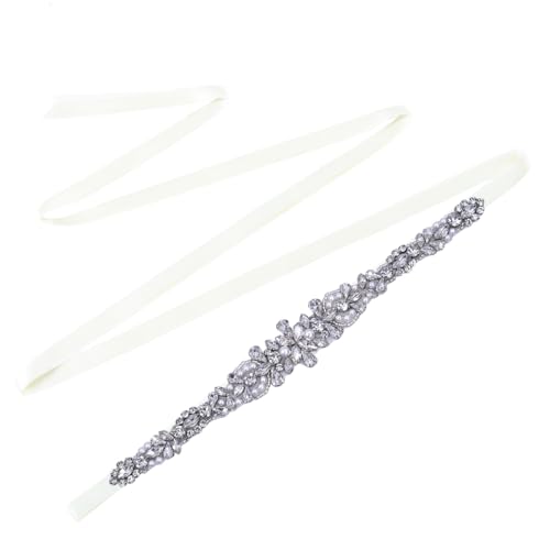 Damen Kristallgürtel Strass Hochzeit Schärpe Abendkleid Brautgürtel Applikation Brautjungfer Gürtel, Fwhite Schleifenband, Einheitsgröße Damen Kristallgürtel Strass Hochzeit Schärpe Abendkleid Brautgürtel Applikation Brautjungfer Gürtel, Fwhite Schleifenband, Einheitsgröße von Disimlarl