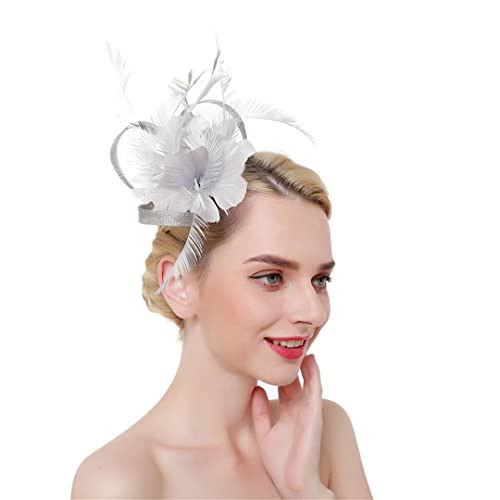 Disimlarl Haarspangen mit Blumenmotiv, massiv, auf Stirnband, für Frauen, Feder, Party, Hochzeit, Haarspangen von Disimlarl