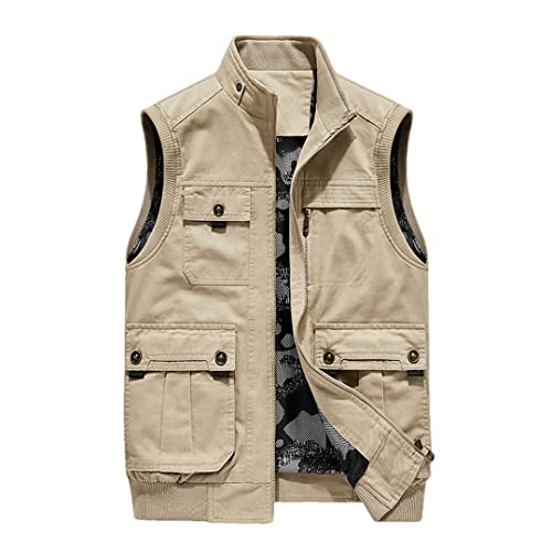 Disimlarl Herren Ärmellose Bequeme Weste Herren Viele Taschen Weste Leicht Khkai L Disimlarl Herren Ärmellose Bequeme Weste Herren Viele Taschen Weste Leicht Khkai L von Disimlarl