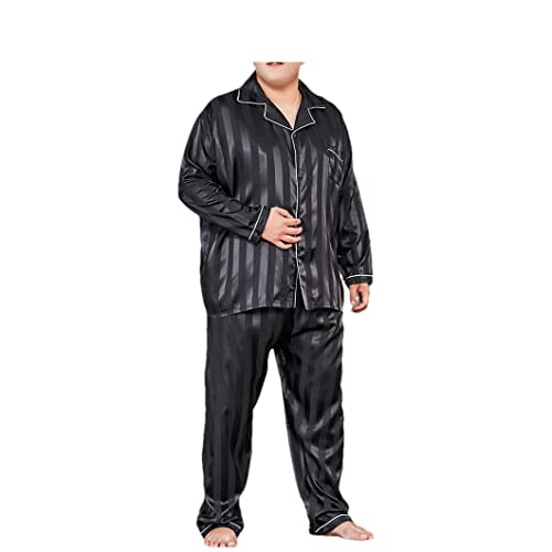 Disimlarl Herren-Pyjama-Set, Seide, Satin, Nachtwäsche, Homewear Heimanzug, super große Größe, Schlafanzug, 803, XXXXXX-Large von Disimlarl