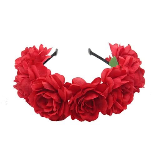 Haarschmuck für Damen, Brautschmuck, Blumen, Krone, Haarschmuck, Rot von Disimlarl