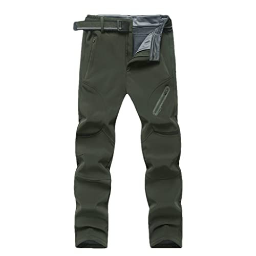 Herren Fleece Thermohose Outdoor Sportlich Wandern Trekking Angeln Camping Ausflug Hose Army GN Asiatische Größe 4XL von Disimlarl