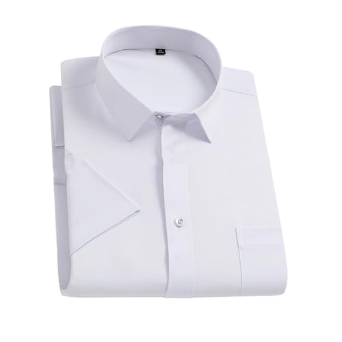 Herren-Oberteil, kurzärmelig, Stretch, formell, Business, Büro, Arbeitskleidung, solide Social Dress Tops, weiß, 52 von Disimlarl