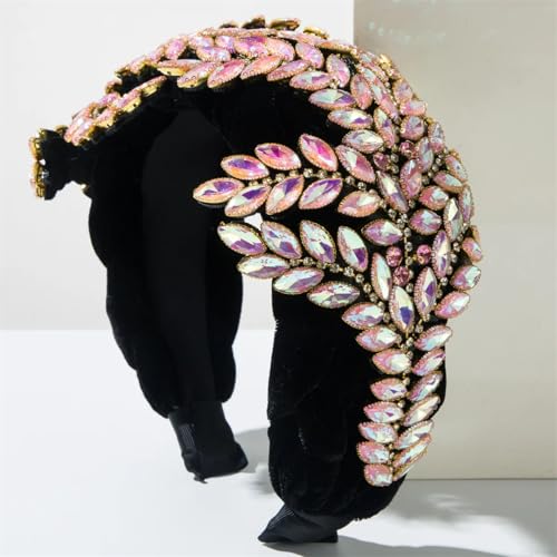 Pnnrk Damen-Haarbänder mit Perlen und Ahornblättern, Strassverzierung, Party-Haarreifen von Disimlarl