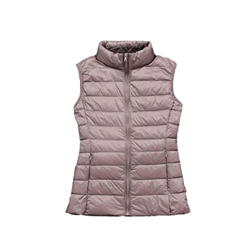 Winterweste für Damen, 90 % weiße Entendaunen, weich, warm, dünn, ultraleicht, tragbar, khaki, 50 von Disimlarl