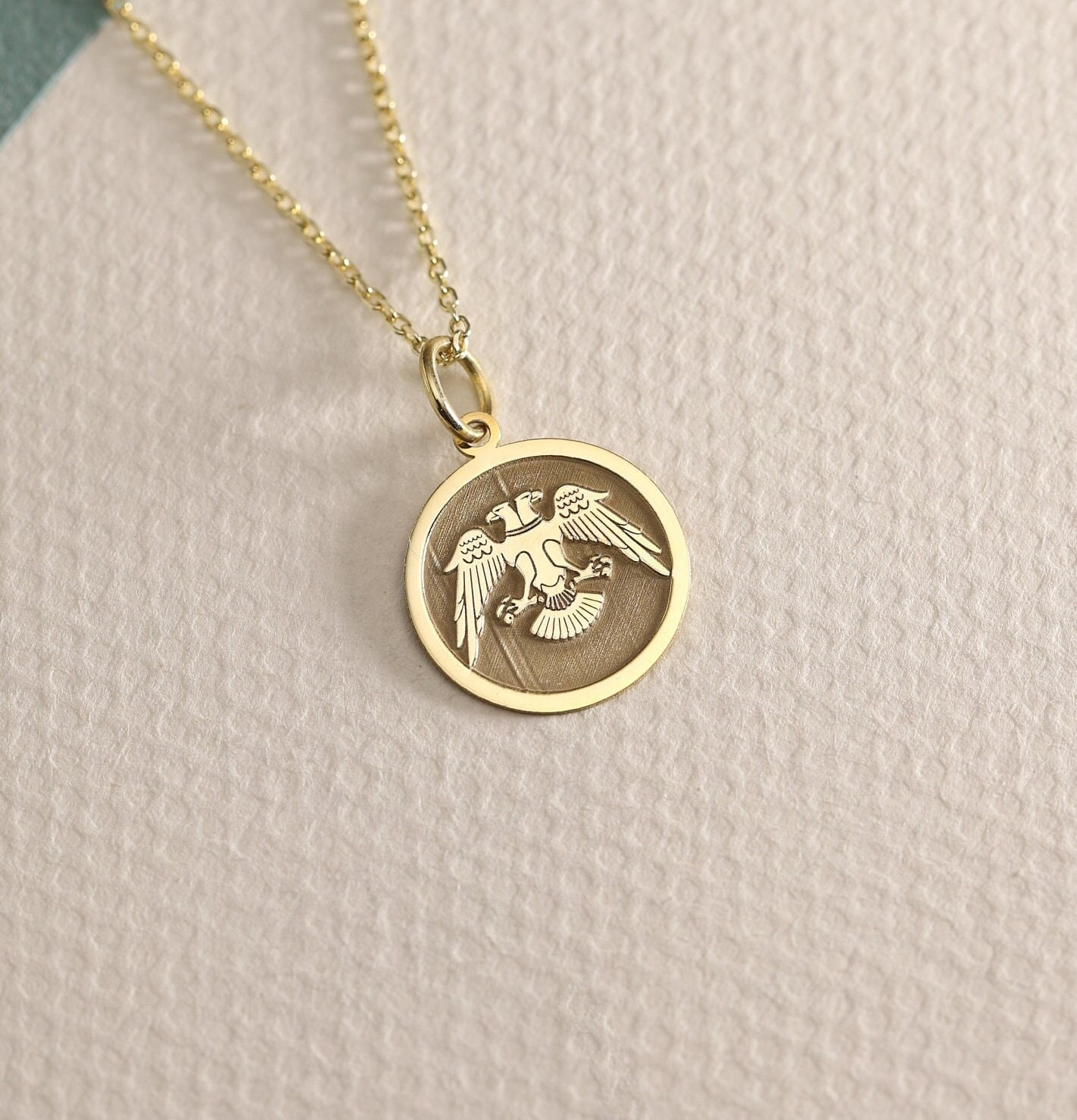Gold Massiv 14K Echtgold Adler Halskette, Personalisierte Anhänger, Vogel 14K Halskette Gold Massiv 14K Echtgold Adler Halskette, Personalisierte Anhänger, Vogel 14K Halskette von DiskGold