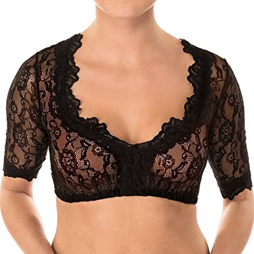 Damen Kurzarm Bluse, Frauen Durchsichtige Kurze Ärmel Sheer Mesh Nahtlose Shaper Crop Tops T Shirt Netz Unterhemd Reizwäsche Mesh Dessous Tunika Tank Top Oberteile transparente Bluse E1-Schwarz,XXL von Dislsokrhov