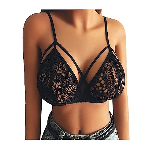 Damen Spitzen BH Offene Brüste Cups Ouvert Dessous Büstenhebe Sexy Kostüme Bralette Buster Reizwäsche Dessous Reizwäsche Top Push Up Erotische Ouvert Offen Transparent Bustier E1-Schwarz,M von Dislsokrhov