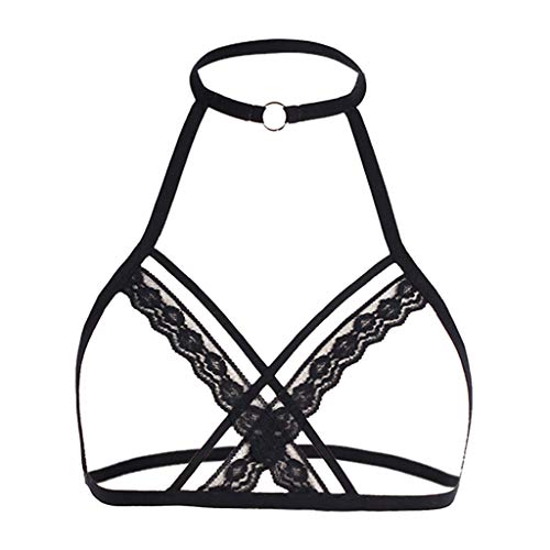 Damen Spitzen BH Offene Brüste Cups Ouvert Dessous Büstenhebe Sexy Kostüme Bralette Buster Reizwäsche Reizwäsche Top Push Up Erotische Ouvert Dessous Offen Transparent Bustier G2-Schwarz,L von Dislsokrhov