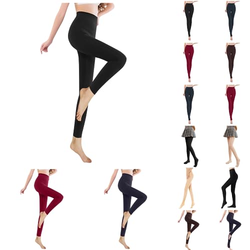 Damen Strumpfhosen Elastisch Strumpfhose Pure Matt Leggings Blickdicht Matt Reißfest Druckfreier Komfortbund Eng Weiches Winter Fleece Warmer Thermostrumpfhosen Dicke Pantyhose von Dislsokrhov