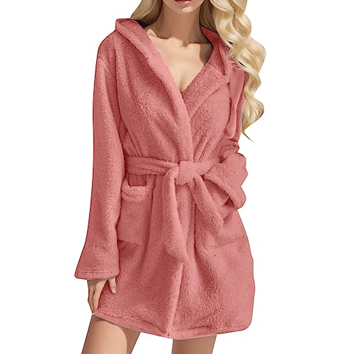 Dislsokrhov Damen Bademäntel Personalisiert Saunakilt Frottier-Bademantel Ausgefallene Morgenmantel Türkischer Frotteekleid Strand Reisebademantel Damen Hausmantel Mikrofaser Braut Kleid 02 Rosa, M von Dislsokrhov