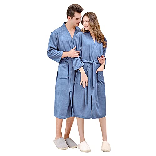 Dislsokrhov Damen Badeponcho Bride Bademäntel Bathrobe Mit Kapuze Kimono Mit Reißverschluss Robe Xxl Wellness Set Herren Reisebademantel Fitnessstudio Xxxl Damen-Mäntel Blau, 3XL von Dislsokrhov